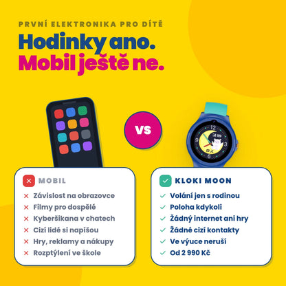 Dětské volací GPS hodinky KLOKI Moon - Modré