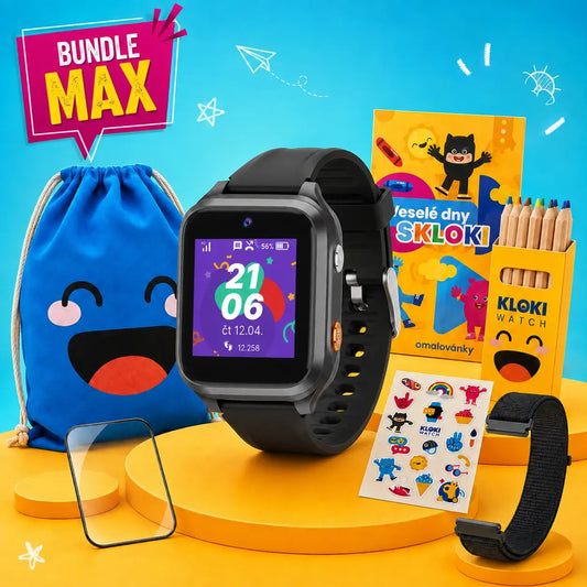 Pack Back to School MAX : montre GPS avec appels pour enfant KLOKI Star - noire