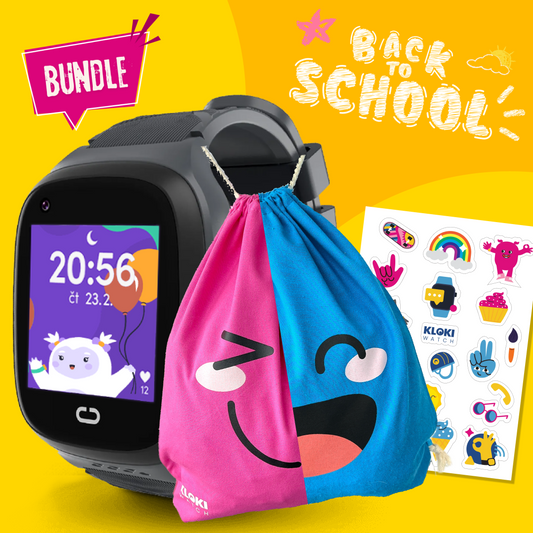 Pack de rentrée : Montre GPS pour enfants avec appel KLOKI - Noire