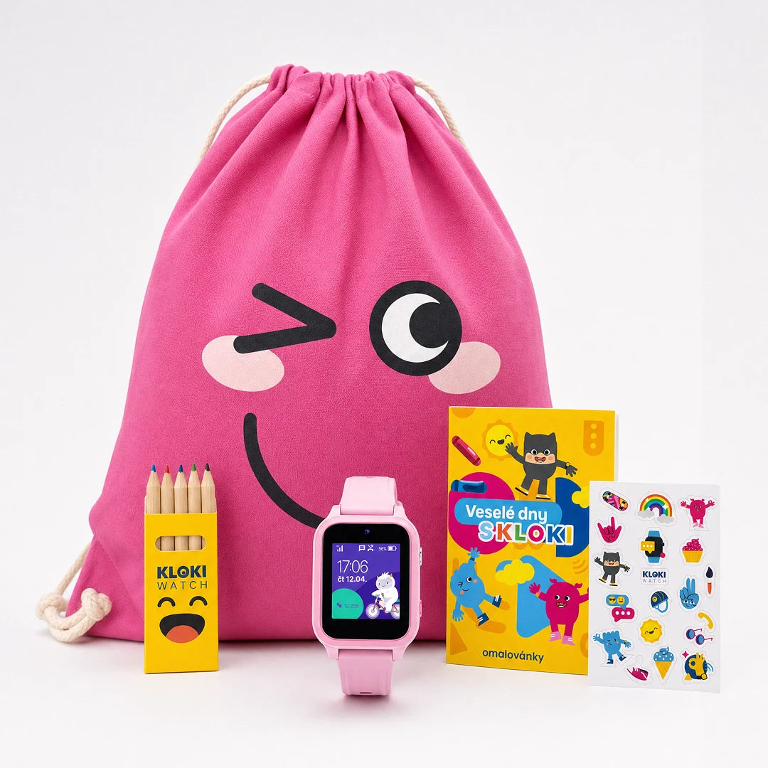 Pack Rentrée scolaire : montre GPS avec appel pour enfants KLOKI Star - Rose