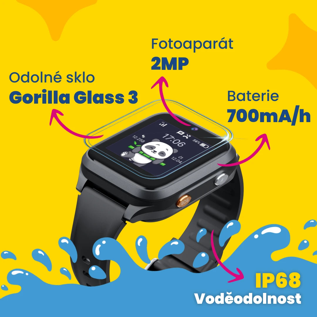 Montre GPS d'appel pour enfants KLOKI Star - Noire | Pack promotionnel