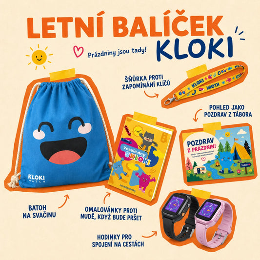 Montre GPS enfant avec appels KLOKI Star – Rose | Pack été