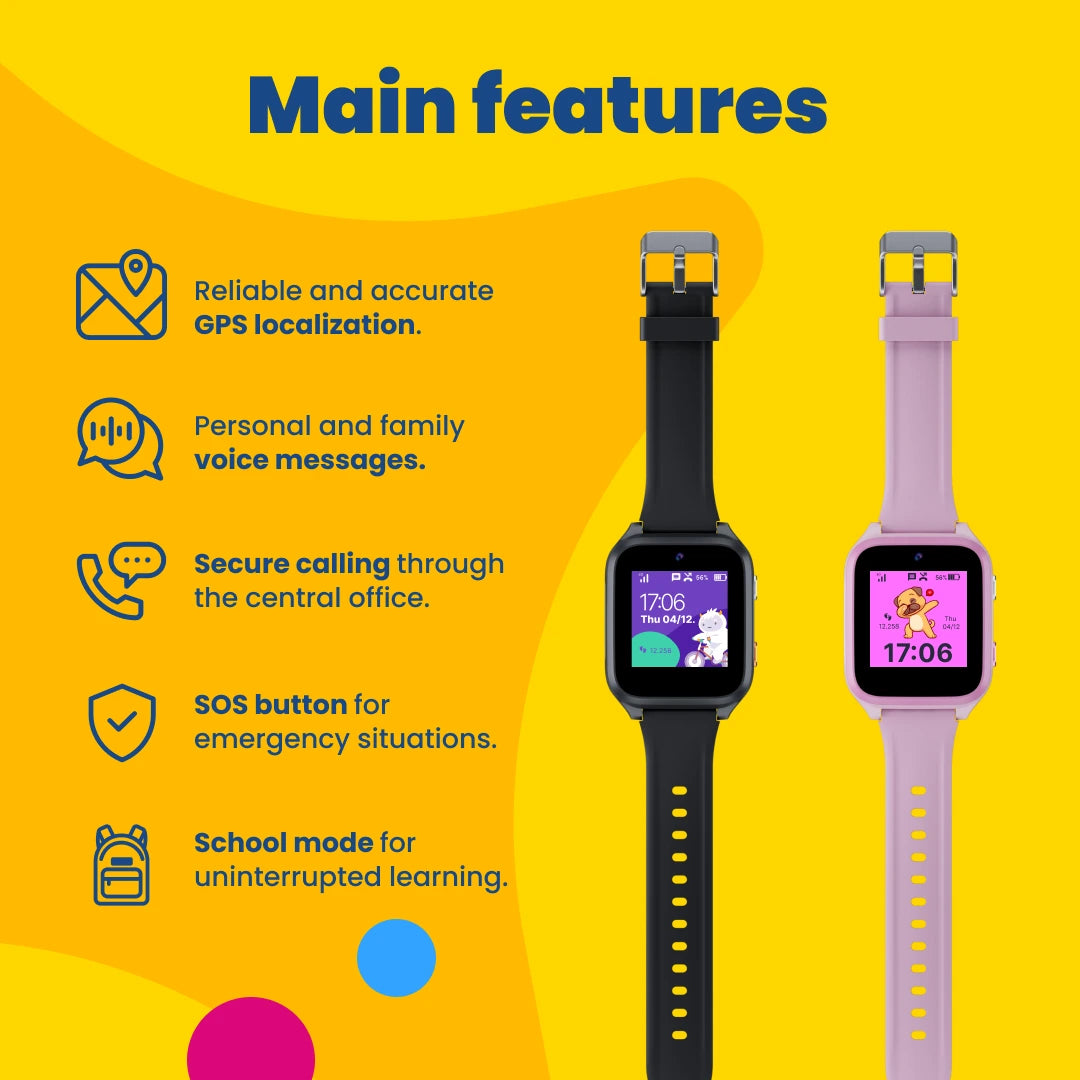 KLOKI Star Kids GPS Calling Watch – Black | Summer Bundle