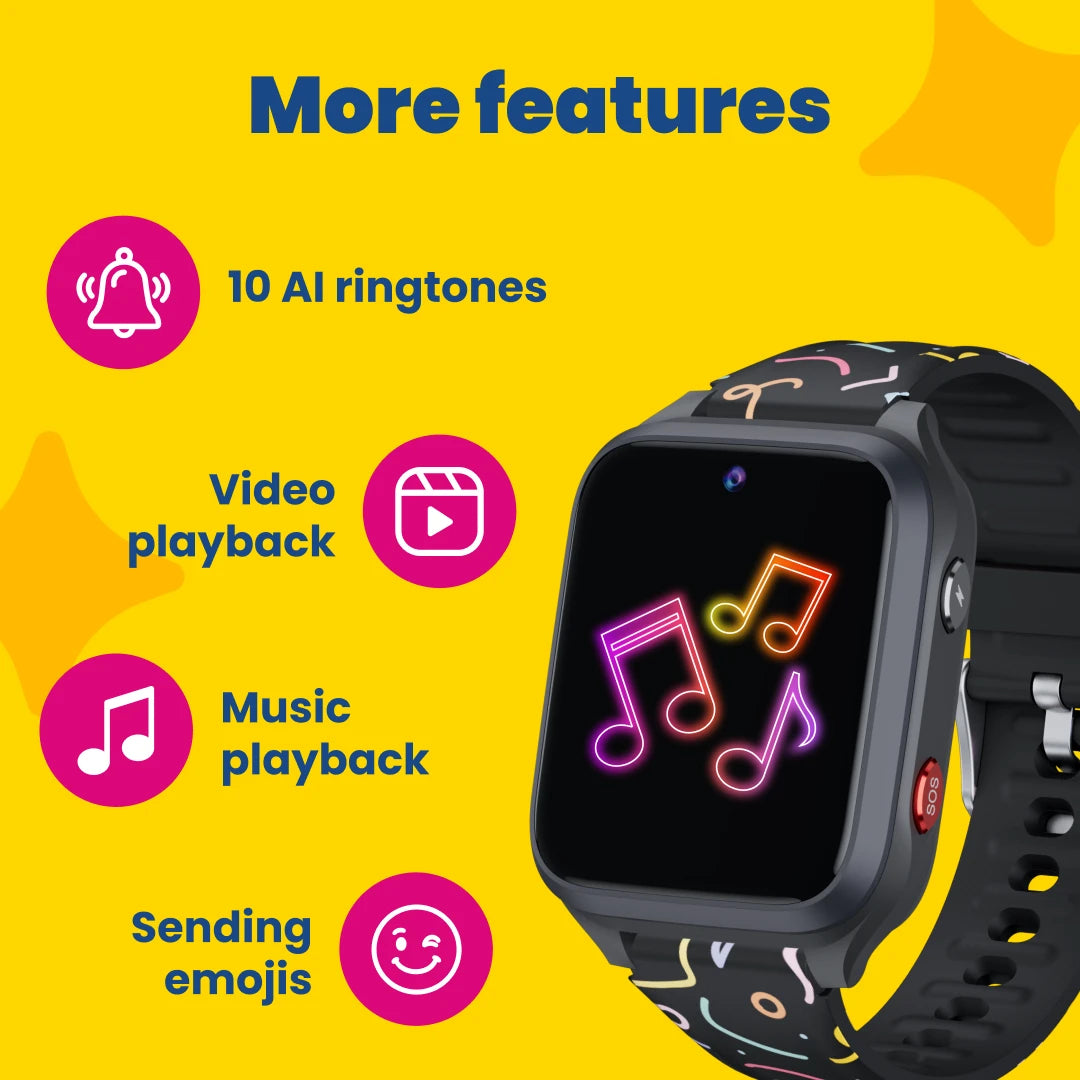 KLOKI Star Kids GPS Calling Watch – Black | Summer Bundle