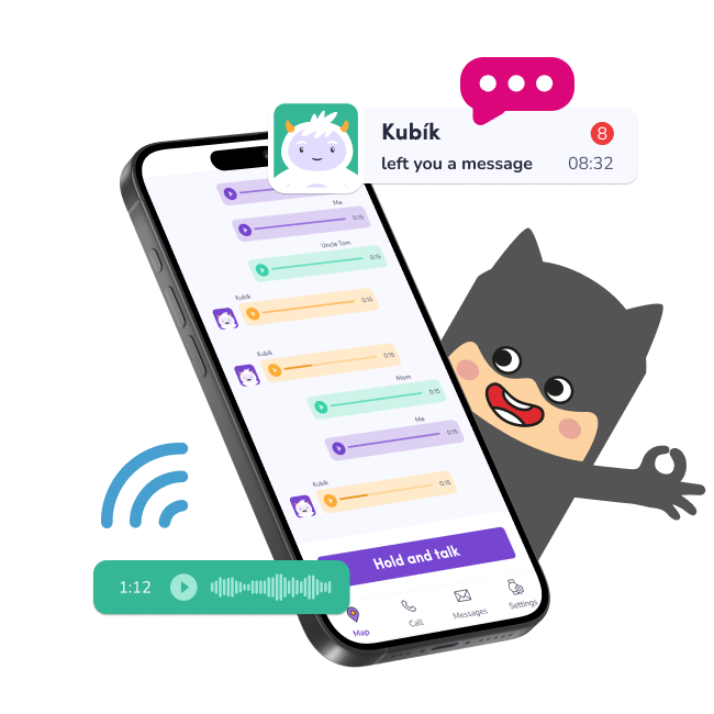 GPS funkce aplikace KLOKI v angličtině – sledování polohy dítěte přes dětské hodinky a mobilní telefon