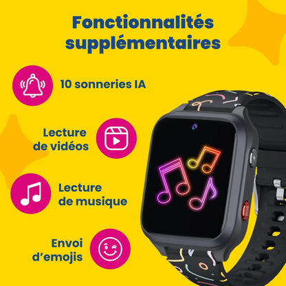 Montre GPS enfant avec appels KLOKI Star - Noire
