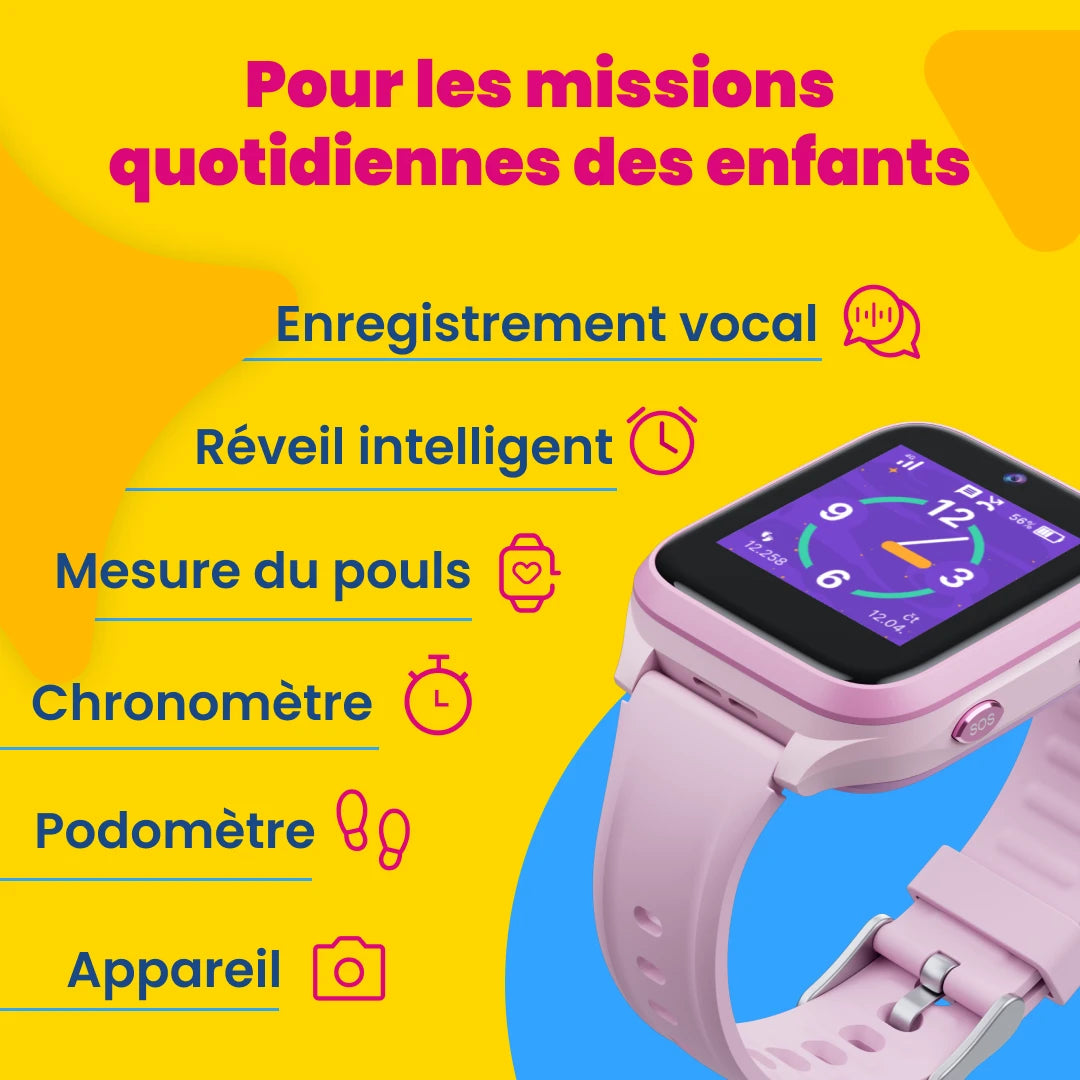 Montre GPS enfant avec appels KLOKI Star - Noire