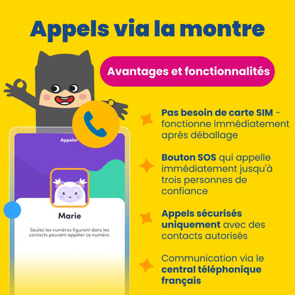 Montre GPS enfant avec appels KLOKI Star - Noire