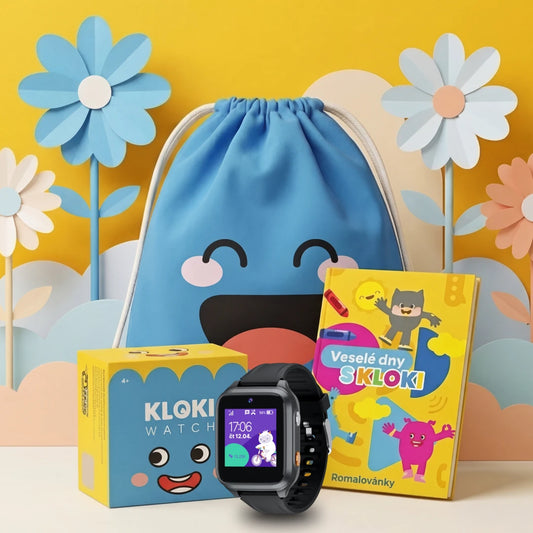 Pack de Pâques : montre GPS pour enfants avec appels KLOKI Star noire + cadeaux