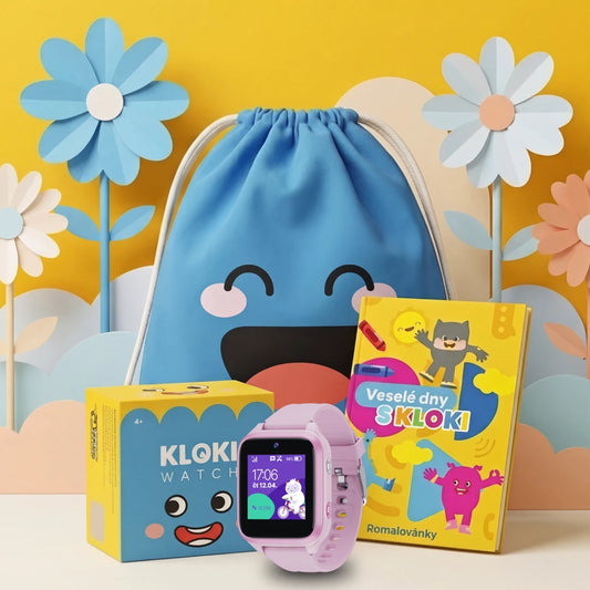 Pack de Pâques : montre GPS pour enfants avec appels KLOKI Star rose + petits cadeaux