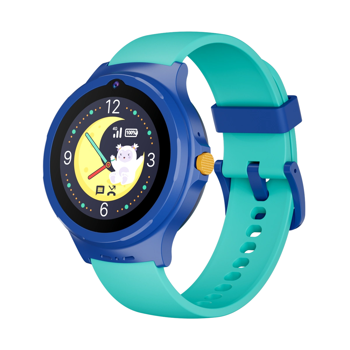 La montre KLOKI Moon en coloris bleu turquoise